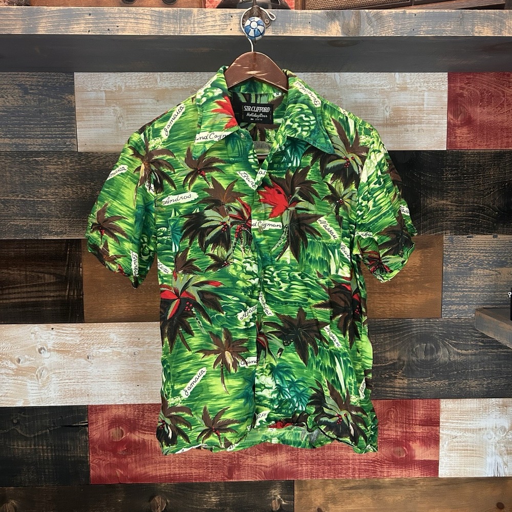 Vintage 70's Sir Clifford Holiday Wear Tropical Hawaiian Aloha Mens Shirt Medium